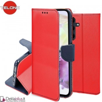 Telone atverčiamas dėklas su skyreliais - raudonas (Samsung Galaxy A16/A16 5G/A17) Telone atverčiamas dėklas su skyreliais - raudonas (Samsung Galaxy A16/A16 5G/A17)